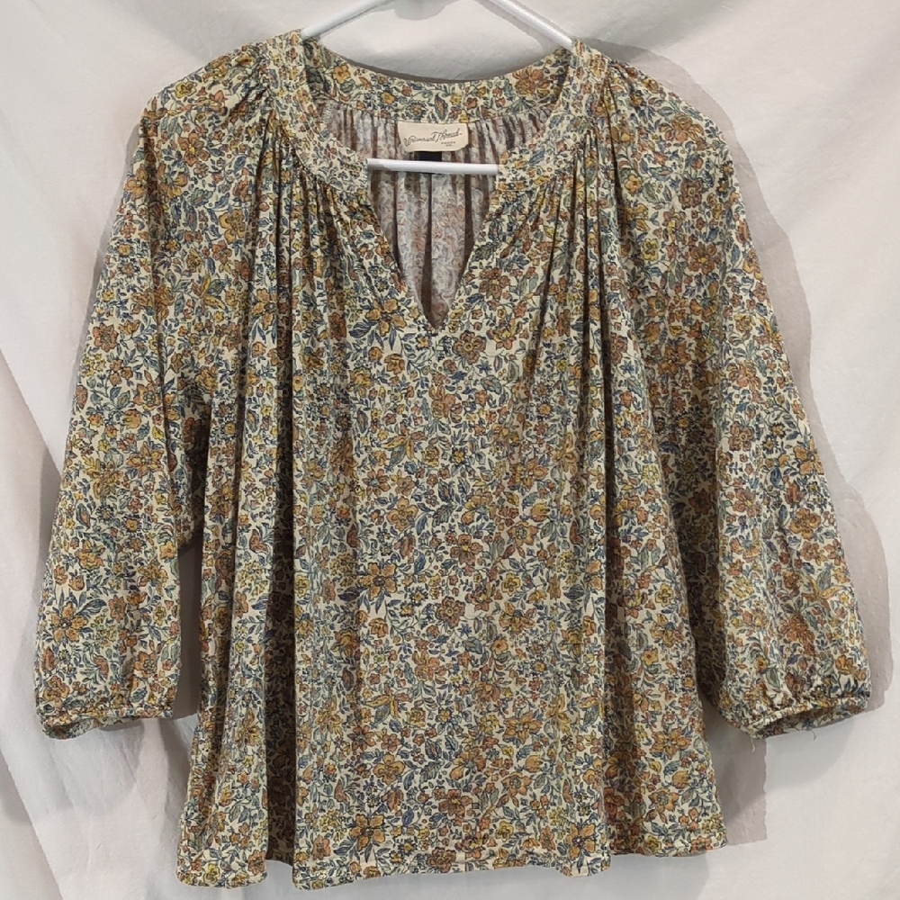 Universal Threads | Floral Peasant Top 3/4 Sleeves | S